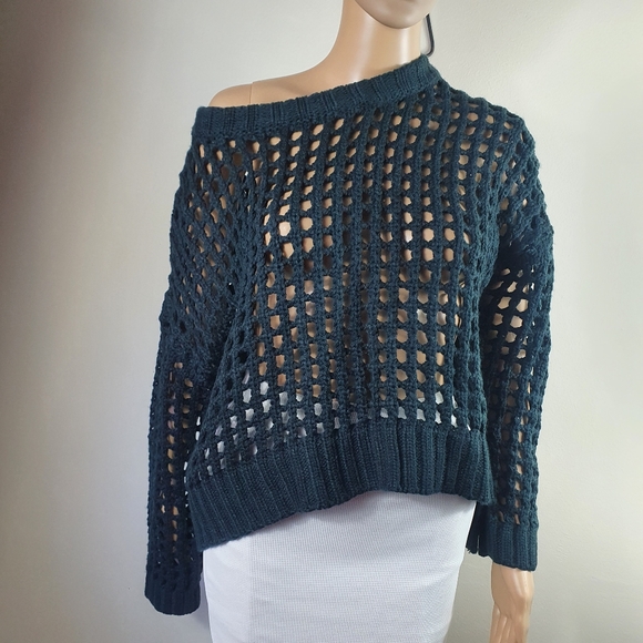 Pink Diamond open knit crotchet top. Size 10/12. Emerald green. New no tags - Picture 3 of 8